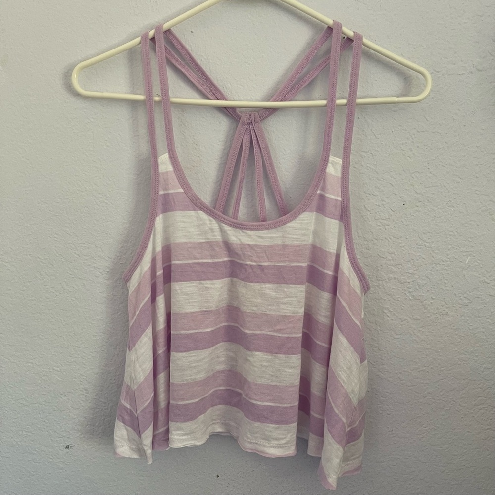 Hollister purple stripe crop tank